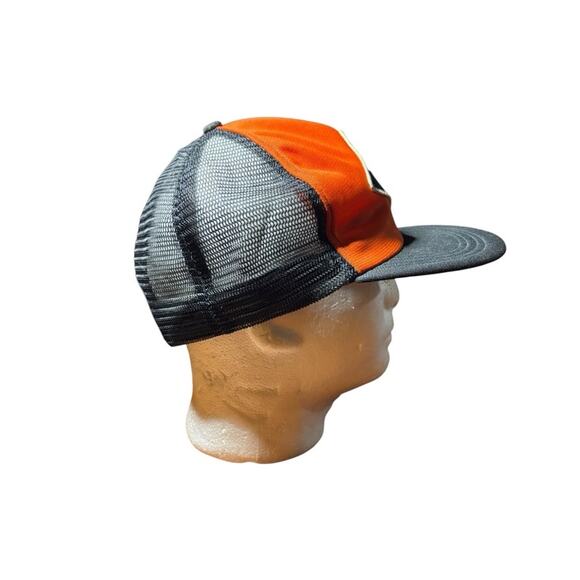 Vintage Reagan Equipment Co. Snapback Dad Hat Trucker Cap Orange Black Mesh 80s - Picture 4 of 8